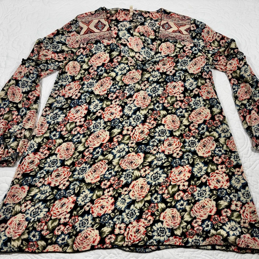Billabong Tunic Dress Beach Cover Up Women's Size Medium Multi-Colored Floral